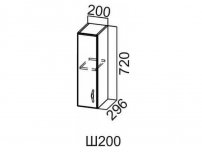 Шкаф навесной 200 Ш200-720 720х200х296мм Прованс